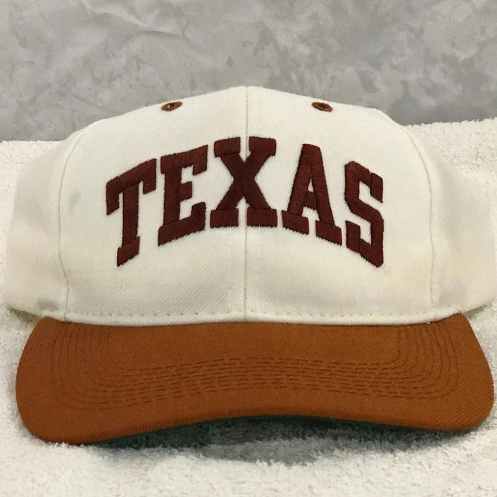 VINTAGE University of Texas by Headmaster Adjustable SnapBack Orange White Cap